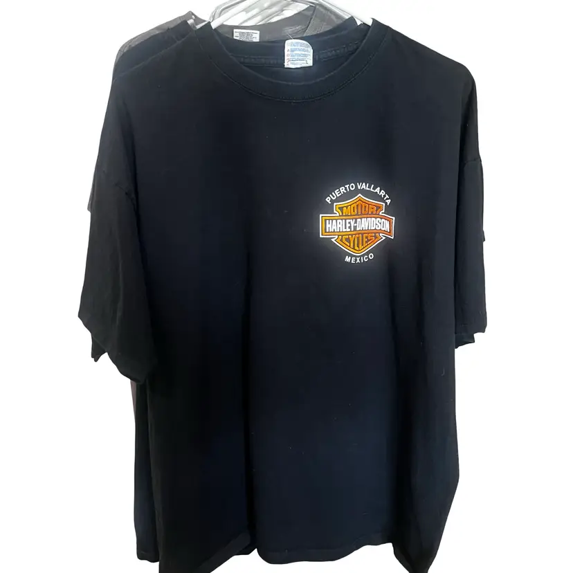 02 Vintage Puerto Vallarta Harley Davidson Motorcycle T-Shirt, Men’s Two Xl