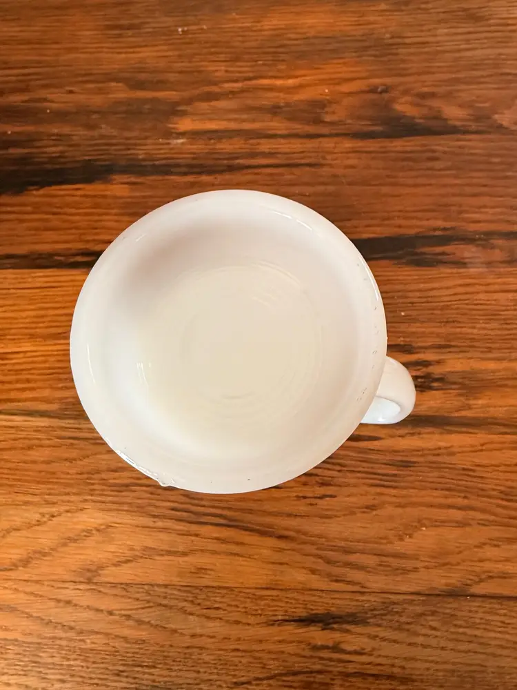 Federal Glass Milk Glass Beer Stein – 6” Embossed Tavern Scene Tankard – Vintage Milk Glass Mug – Mid Century Barware Decor