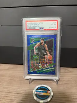 Jayson Tatum 2021 Donruss Optic Blue Velocity PSA 10