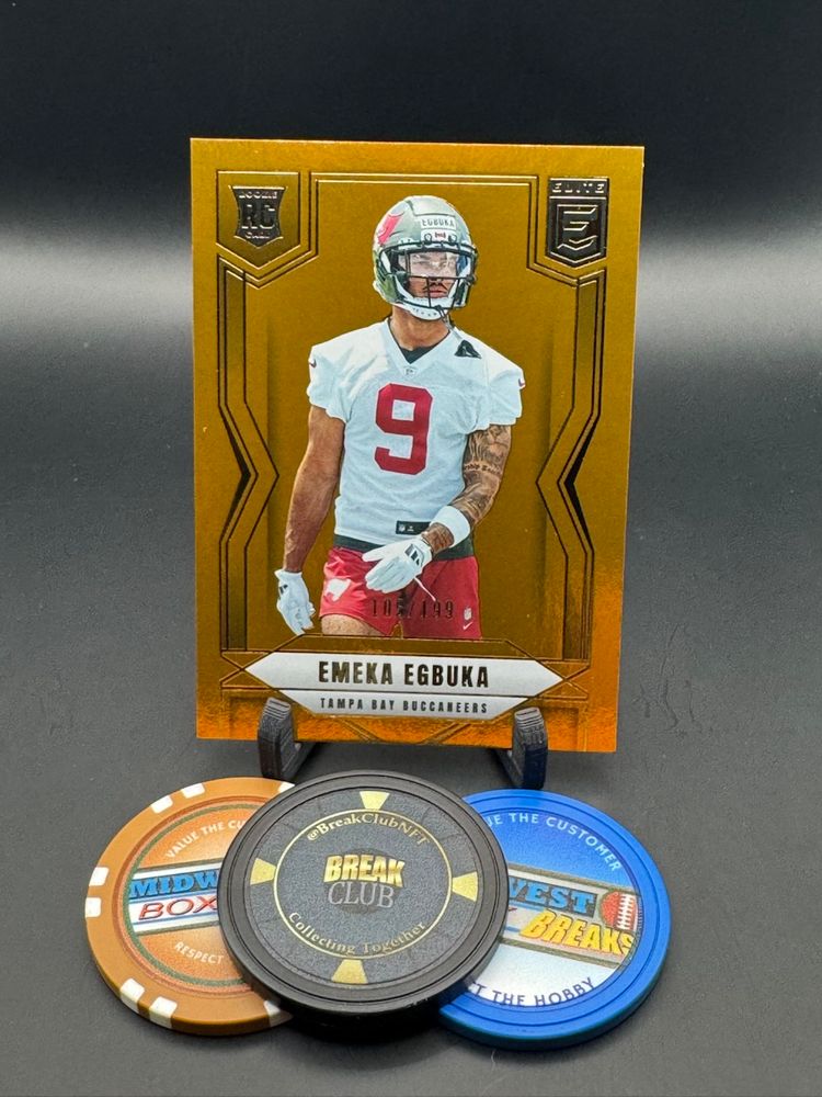Emeka Egbuka Rc Orange 105/199 2025 Donruss Elite Tampa Bay Buccaneers