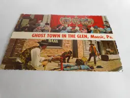 Vintage Postcard posted Ghost Town in the Glen Moosic PA cowboys Dancing Girls