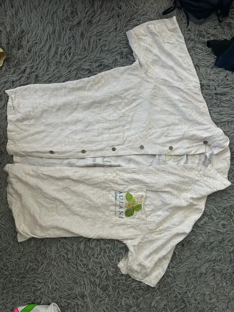 Lot of 5 - Disney button down shirts, regular shirts and one pair of doughnut pants