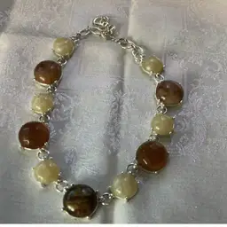 Vintage Crown Trifari Faceted Acrylic Earth Tones choker necklace 15” Extender 2”