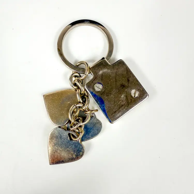 Vintage Y2K Dooney & Bourke Enamel Hearts Charm Key Fob
