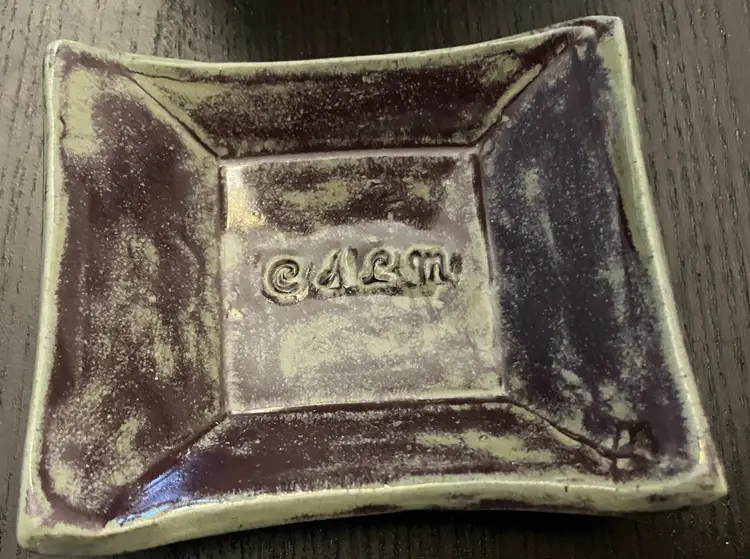 Studio Pottery Trinket Dish "Calm" Signed