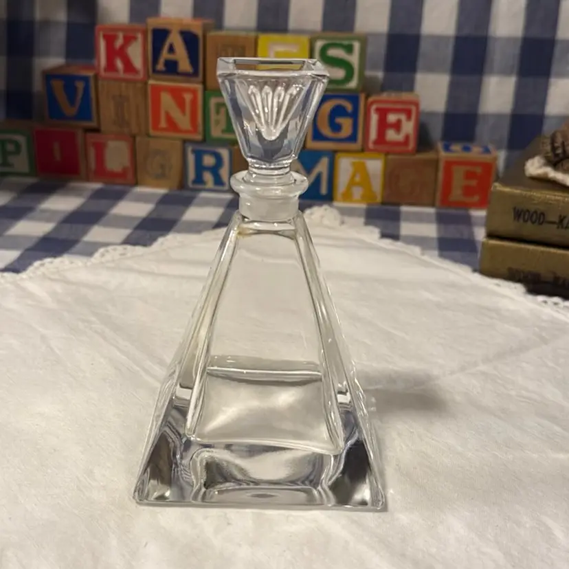 La Moleria Italian Crystal Perfume Bottle Art Deco Style