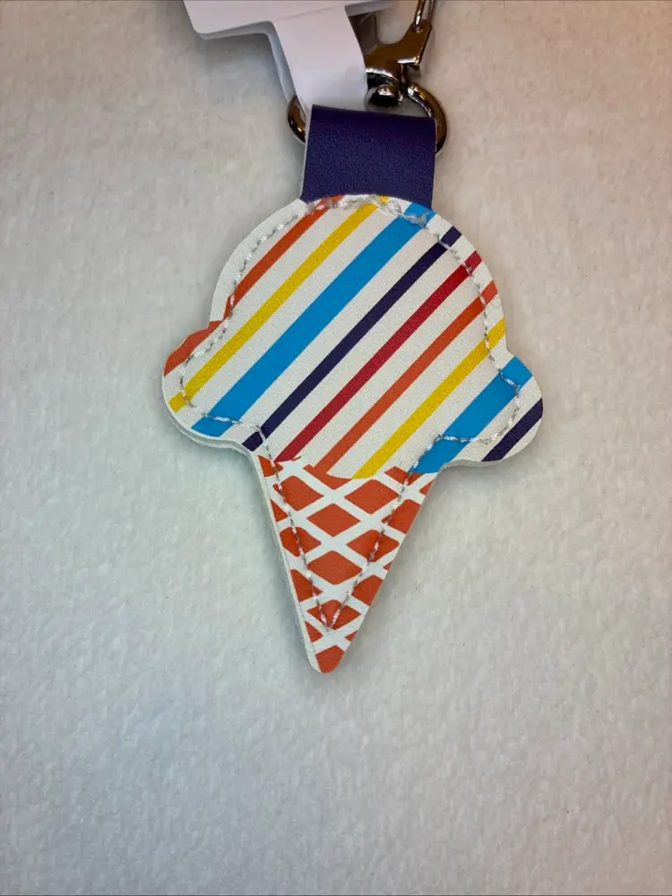 ALDI Quarter Holder Keeper Rainbow Ice Cream NEW 2024 Keychain NWT