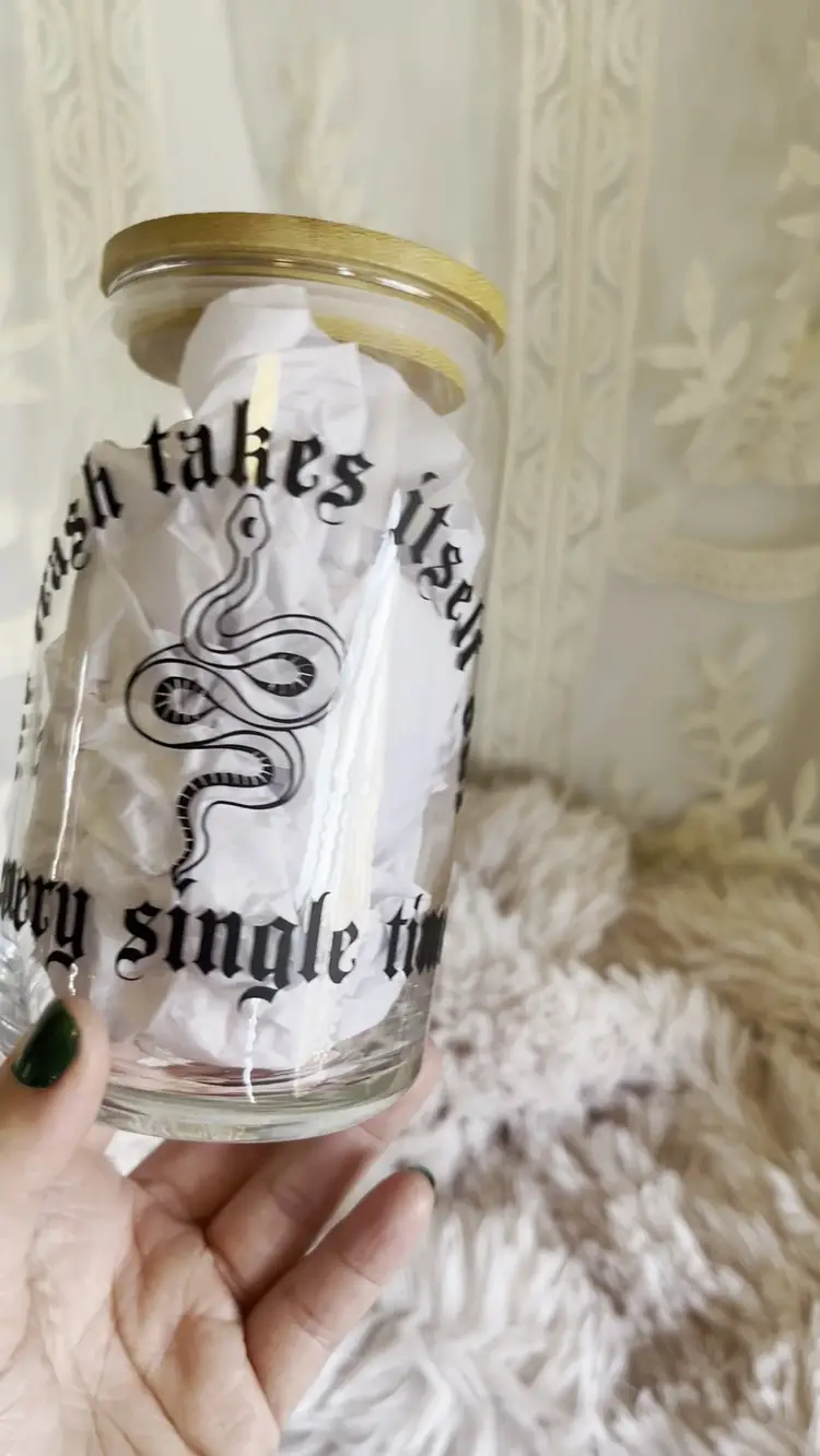 Trash Takes Itself Out Glass Tumbler