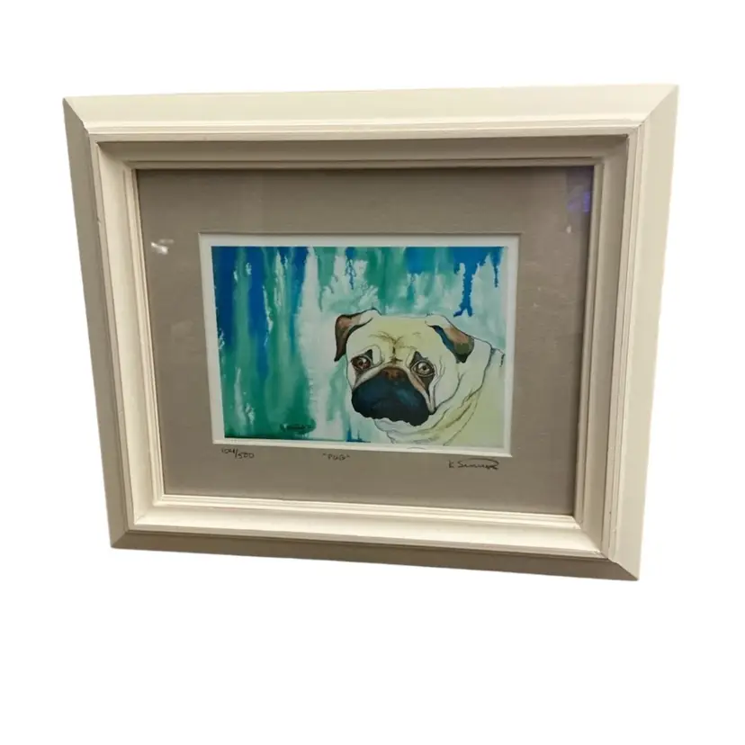 Framed Art Print- “Pug” By K. Simmers