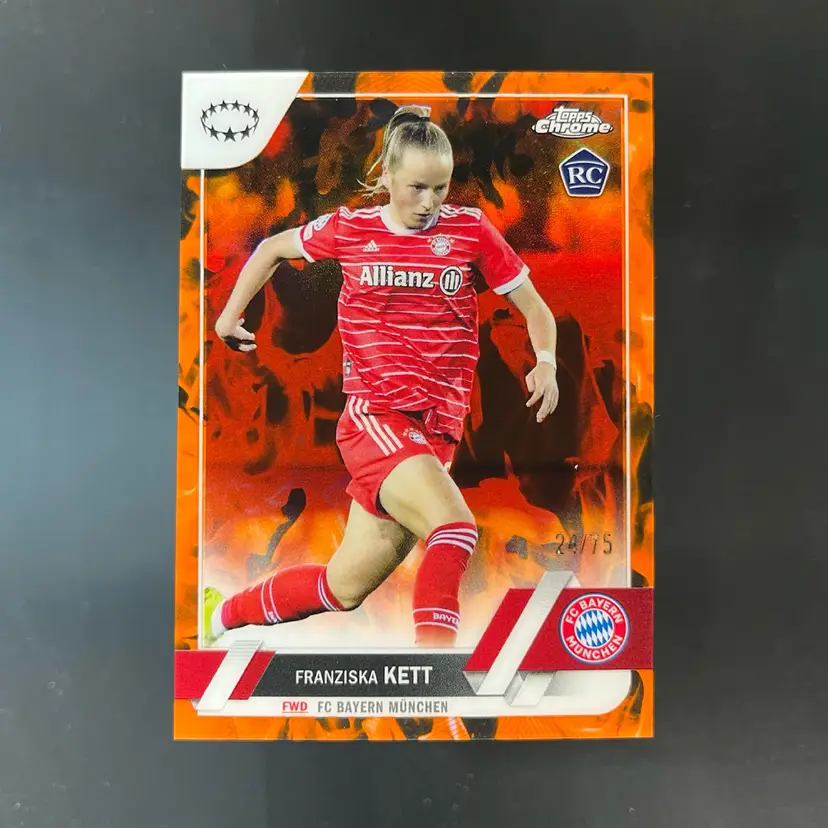 Franziska Kett 2022/23 Topps Chrome UWCL Inferno /75 Soccer Card