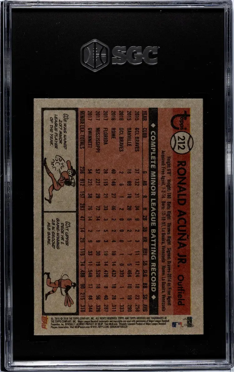 2018 Topps Archives #212 Ronald Acuna Jr. SGC 9.5