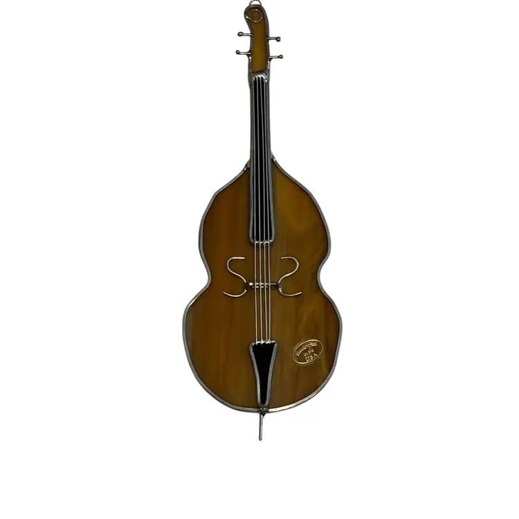 Renaissance Glass Stain Glass Cello, Violin, Bass Suncatcher Ornament