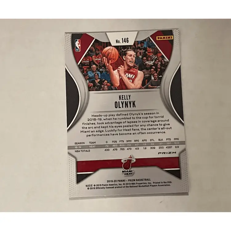 2019-20 PANINI PRIZM KELLY OLYNYK #146 RUBY WAVE