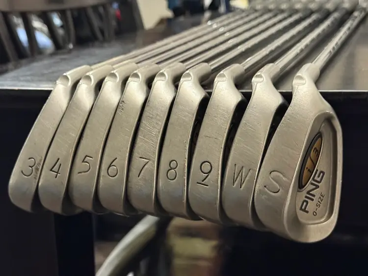 Ping I-3 O Size Iron Set 3-PW, SW Silver Dot All Serial Numbers Match Shaft Band