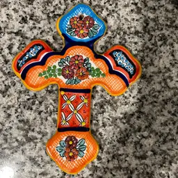 Talavera Cross Mexico signed Arte Cruz