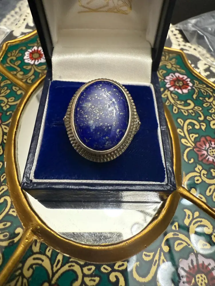 Vintage Sterling And Lapis Ring - Size 9