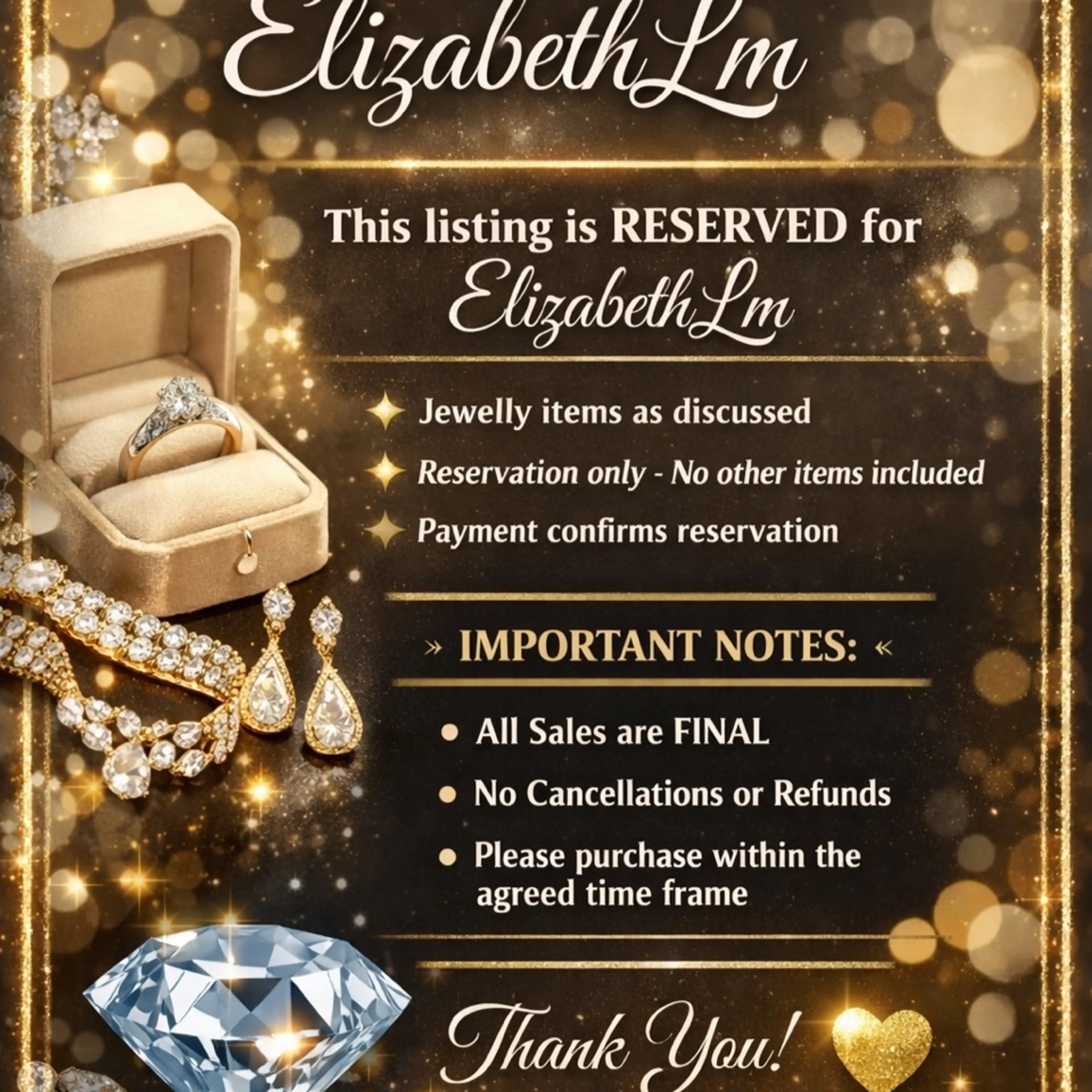 Reserved For Elizabeth