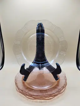 6 Macbeth Evans Pink Depression Glass 9.75" Plates