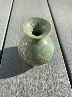 VINTAGE LIGHT GREEN CELADON CERAMIC VASE
