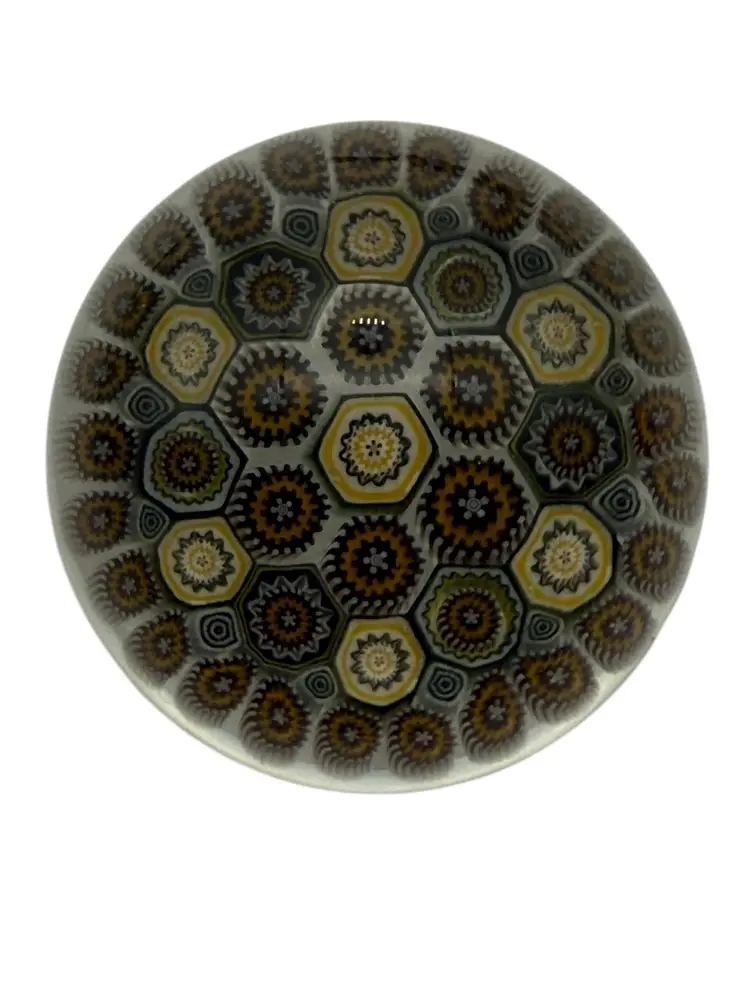 10. Borosilicate Art Glass Honeycomb Millefiori Marble Unsigned