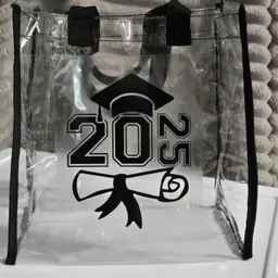GRAD: 2025 Cap and Diploma Stadium Clear Tote Bag 12 x 6 x 12