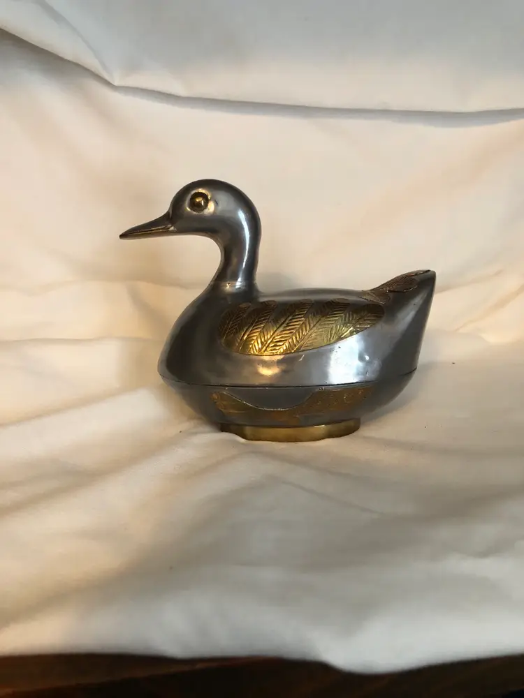 Pewter Duck Trinket Box