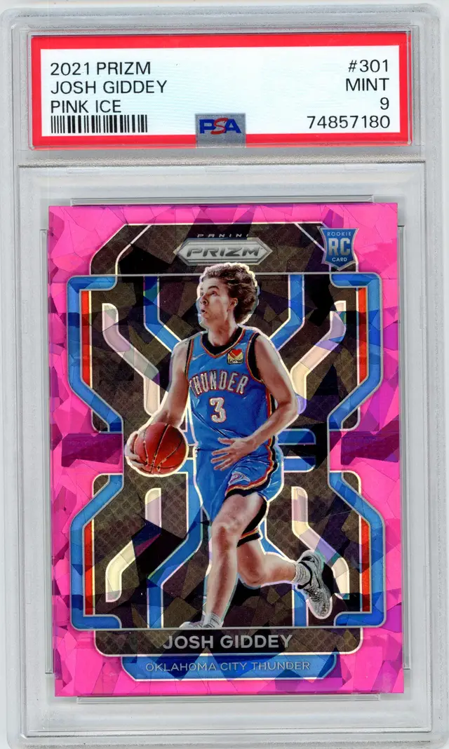 2021 Prizm JOSH GIDDEY RC Rookie Pink Ice Prizm #301 THUNDER PSA 9 MINT