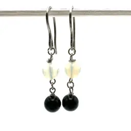 Natural Stone Glass Beaded Handmade Earrings Choice Stainless Wires