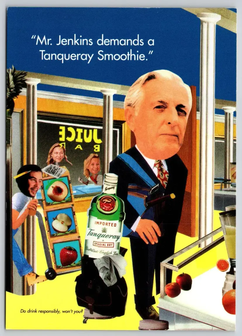 Postcard Tanqueray Gin Advertising Mr. Jenkins Demands a Tanqueray Smoothie - 10799 Box H
