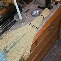 Vintage White Porcelain with Yellow Rose Bud Door Knob Altar Besom — One‑of‑a‑Kind, Made to Order