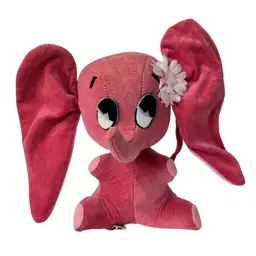 VTG 1967 KAMAR Dream Pets BOMBO ELEPHANT Pink Velveteen Japan Flower Plush Toy
