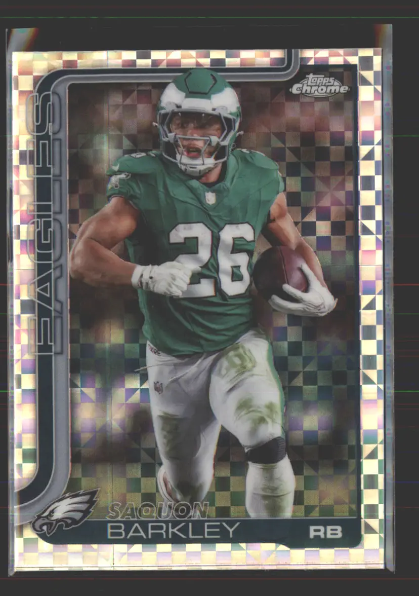 Saquon Barkley 2025 Topps Chrome X-Fractor #248 - (142) - Philadelphia Eagles