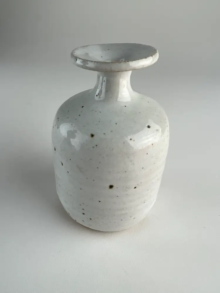 Circa 1990 John Rotheram (1941-2013) Weighted Weed Pot Vase Asymmetry SIGNED