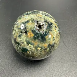Natural Ocean Jasper Sphere Drusy Green Stone Orb Crystal Healing 59.8mm 292g