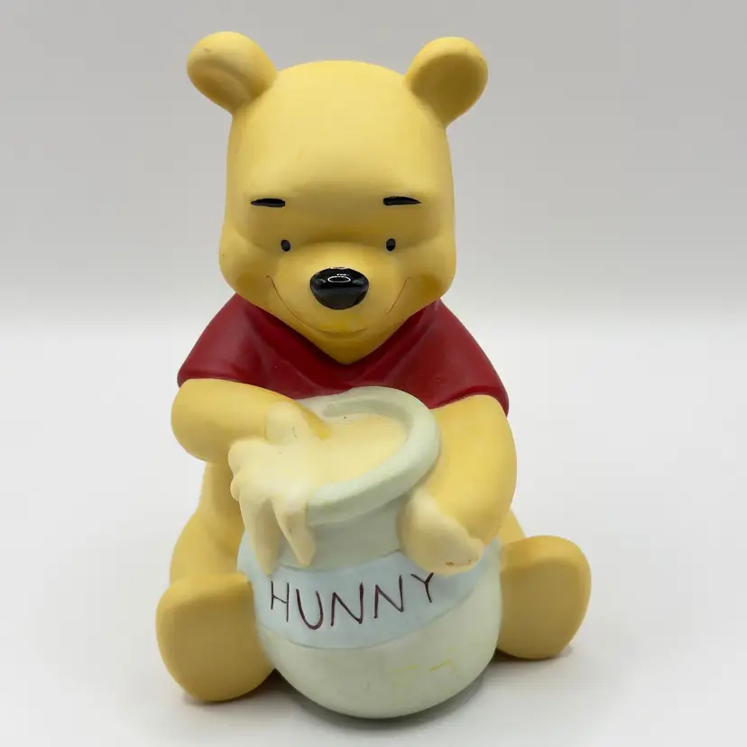 Vintage Winnie the Pooh & Honey Pot Figurine, Classic Disney Collectible, By Disney, Made in China