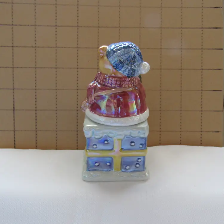 Stacking Christmas Bear on Gift Salt & Pepper Shaker Set