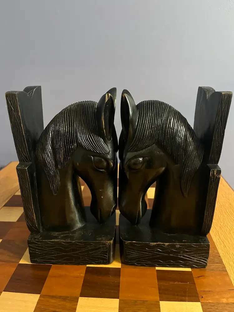 Vintage horse book ends 8 inches tall