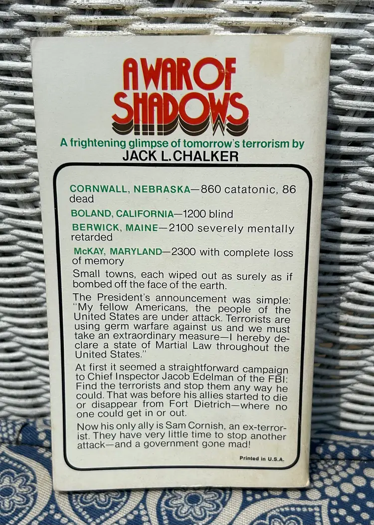 Vintage 'A War of Shadows' Paperback: Jack L. Chalker Sci-Fi, 1979