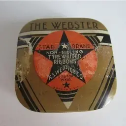 1930's The Webster Star Brand Typewriter Ribbon Tin