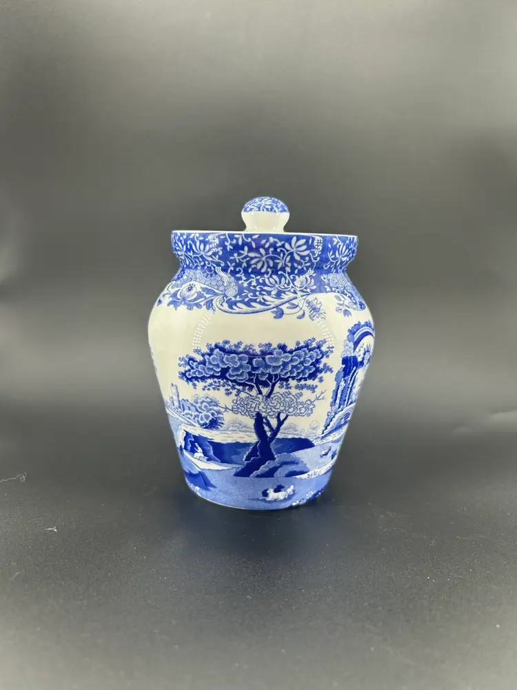 Vintage Spode Blue Italian Storage Jar