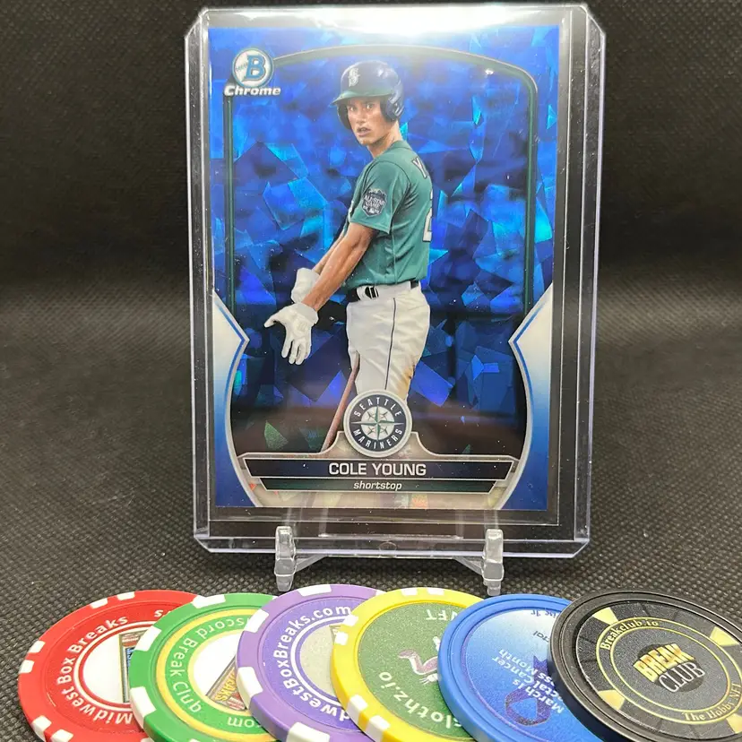 Cole Young 2023 Bowman Chrome Sapphire Seattle Mariners