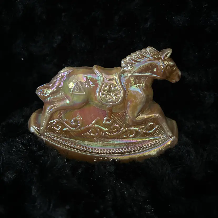1980s Mosser Carnival Glass Rocking Horse