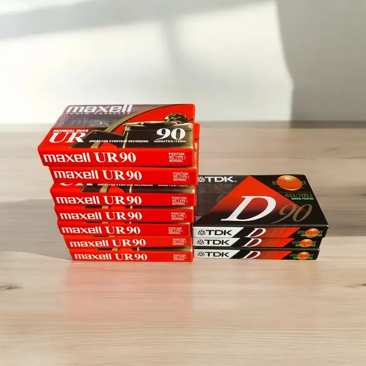 Sealed Cassette Tapes lot (7) Maxell 90 (3) TDK D90 Normal Bias Normal