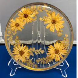 Vintage Lucite Trivet Daisy Flowers Capricia Creations USA