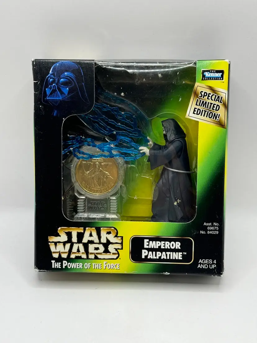 1998 Star Wars POTF - Emperor Palpatine + Millennium Coin - Action Figure - NIB