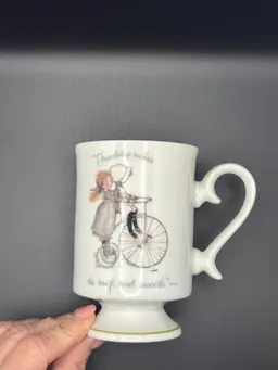 Vintage Holly Hobbie Footed Mug 4.5”