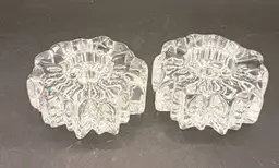 Vintage Hadeland Glass Norway Candle Holders Taper Votive Pillar Scandinavian