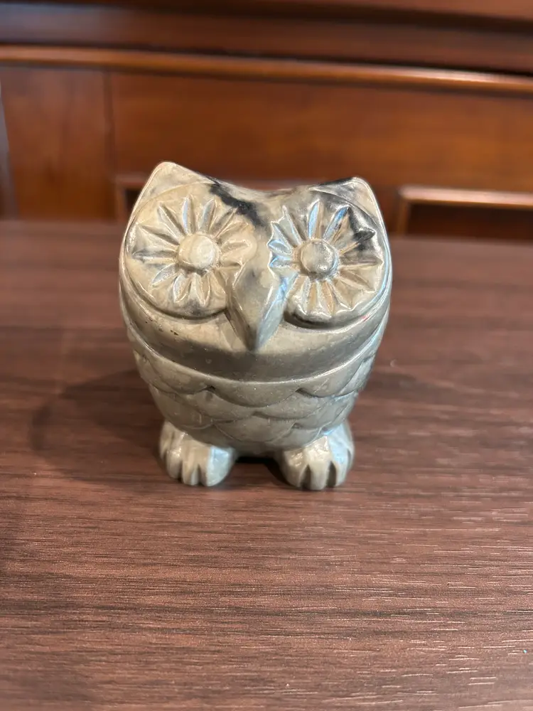 Soapstone Owl Sculpture signed by Canadian Artist Philip Thorn
