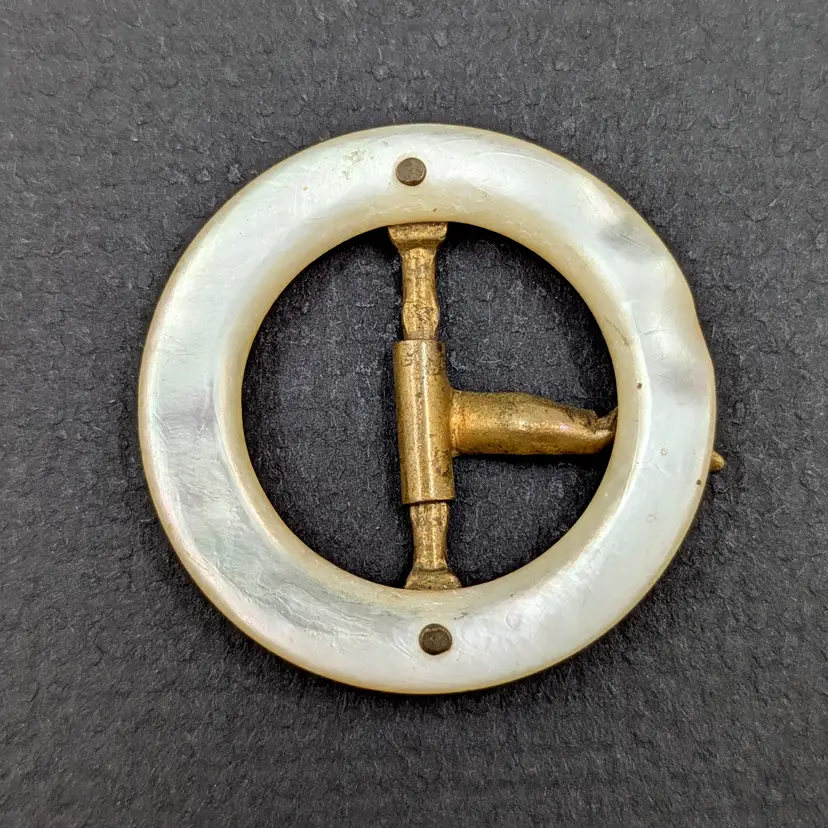 Antique Mother of Pearl MOP Sash Belt Buckle