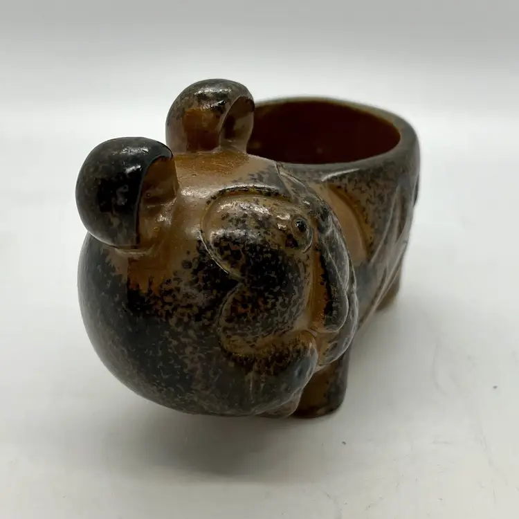 MCM Takahashi Pottery Lion Tiger Candle Votive Holder Planter